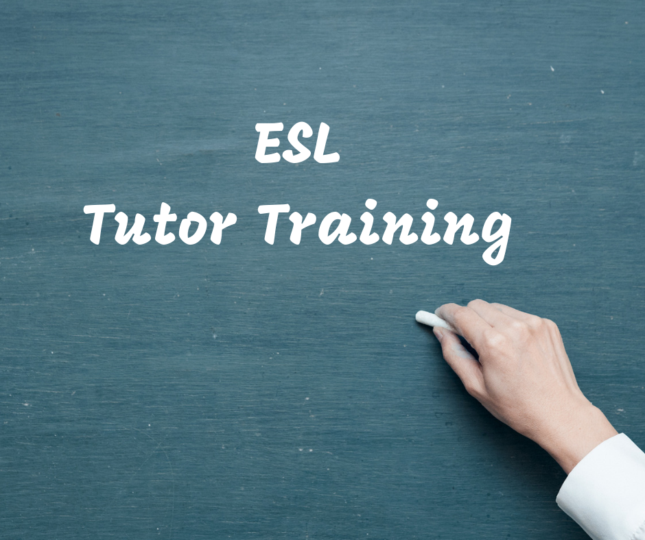 ESL tutor training written on chalkboard