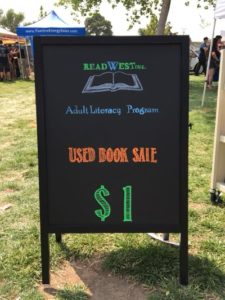 ReadWest Used Book Sale Chalk Sign